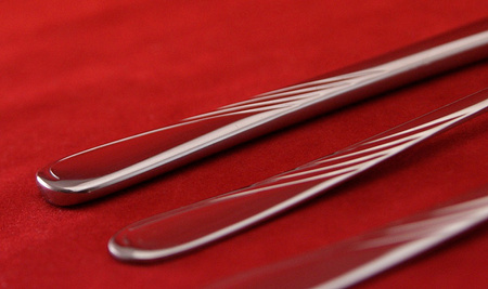 Sztućce Amefa Helma 4 zestaw na 1 OSOBĘ obiadowe klasyczne z wzorem fali nierdzewne 18/10