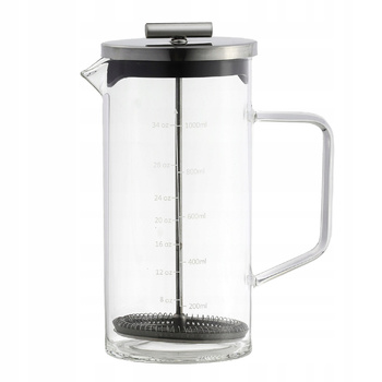 Ambition zaparzacz Griffin szklany tłokowy dzbanek do kawy herbaty ziół spieniacz z miarką 1l
