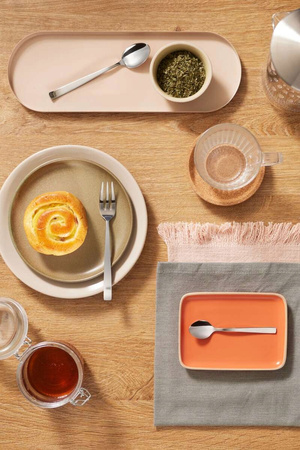 Sztućce Amefa Martin komplet 30 sztuk dla 6 osób z widelczykami do ciasta nowoczesne sztućce obiadowe bez wzoru stal 18/10