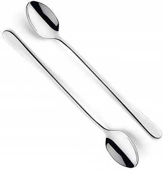 Amefa sztućce Austin zestaw 2 długie łyżeczki do kawy latte lodów deserów nierdzewne komplet dla 2 osób gładkie bez wzoru 18/0