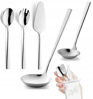Sztućce Amefa Dakota 5 sztućce serwisowe widelec i łyżka sałatek warzyw,wazowa do zupy, czerpak do sosui łopatka do ciasta
