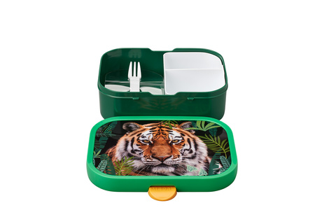 Mepal Campus TYGRYS zestaw dla dzieci lunchbox śniadaniówka bidon z ustnikiem butelka pojemnik na owoce fruitbox Wild Tiger bez BPA