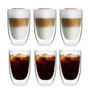 Vialli Design zestaw szklanki termiczne Amo komplet 6 z podwójnymi ściankami do herbaty kawy latte soku wody 350 ml