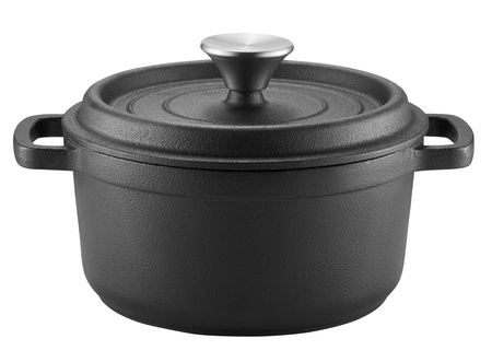 Ambition Igarnek żeliwny Iron 24 cm na indukcję gaz do piekarnika z pokrywą 3,5 L