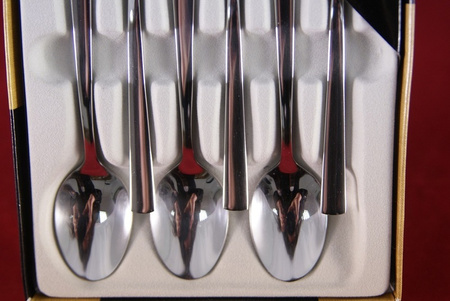 Ambition sztućce Prato zestaw 12 łyżeczki do herbaty ze stali nierdzewnej komplet dla 12 osób proste nowoczesne gładkie bez wzoru 