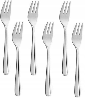 Sztućce Amefa Astoria zestaw 6 widelczyki do ciasta tortu deserów komplet dla 6 OSÓB nierdzewne z wzorem klasyczne bez niklu 18/0