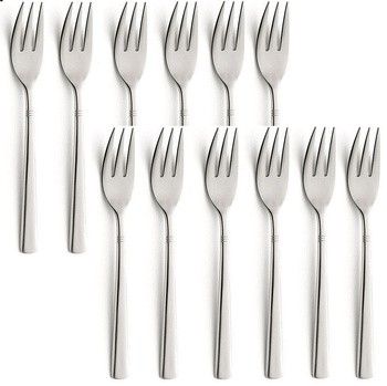 Sztućce Amefa Dakota zestaw 12 WIDELCZYKI do tortu ciasta deserów dla 12 osób sztućce bez niklu