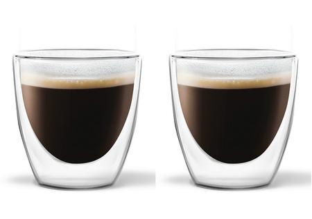 VIALLI DESIGN AMO 2 małe szklanki termiczne z podwójnymi ściankami zestaw do espresso Amo 80 ml