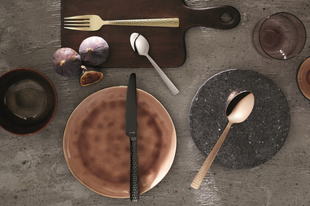 Amefa sztućce Felicity lśniące srebrne zestaw 60 sztuk komplet dla 12 osób z widelczykami do ciasta nowoczesne nierdzewne z wzorem