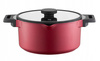 Ambition garnek Noel 24 cm czerwony z powłoką nieprzywierającą non stick z pokrywą na gaz indukcję 4,7 l