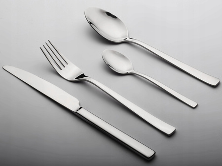 Ambition sztućce Prato zestaw 12 łyżeczki do herbaty ze stali nierdzewnej komplet dla 12 osób proste nowoczesne gładkie bez wzoru 