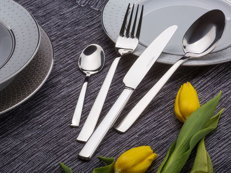 Ambition sztućce Prato zestaw 12 łyżeczki do herbaty ze stali nierdzewnej komplet dla 12 osób proste nowoczesne gładkie bez wzoru 