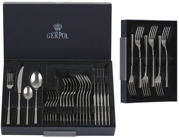 Sztućce GERPOL APOLLO zestaw 6  widelczyki do ciasta tortu deserów nierdzewne komplet połysk stal 18/10