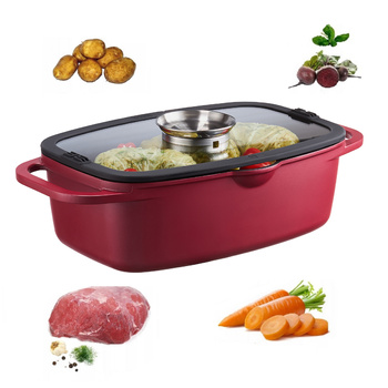 Ambition brytfanna Noel 6 l czerwona z pokrywą z aromatyzerem na gaz indukcję do piekarnika 32 cm