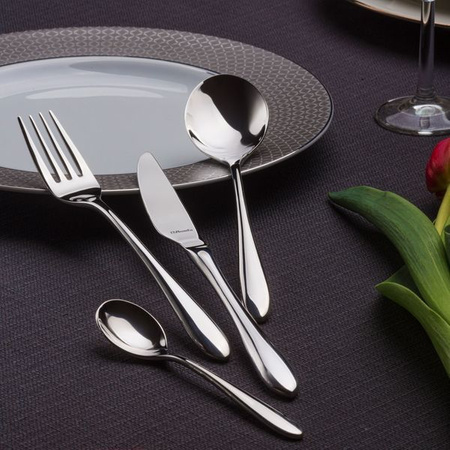Sztućce Amefa Cuba zestaw  24 sztuki komplet dla 6 osób eleganckie nowoczesne modern gładkie bez wzoru 18/10