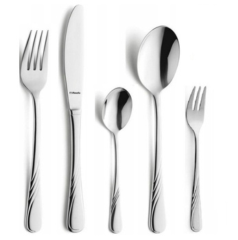 AMEFA HELMA 500 sztućce nierdzewne zestaw dla 100 OSÓB z widelczykami do gastronomii restauracji baru komplet z wzorem fali ze stali 18/10