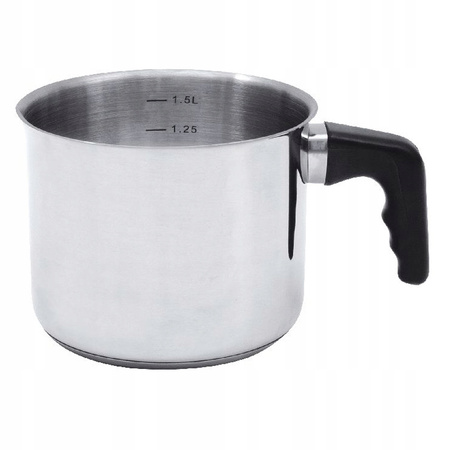 Ambition garnek stalowy do mleka nierdzewny z miarką do kakao budyniu sosu kaszki na indukcję gaz 14 cm 1,8 l