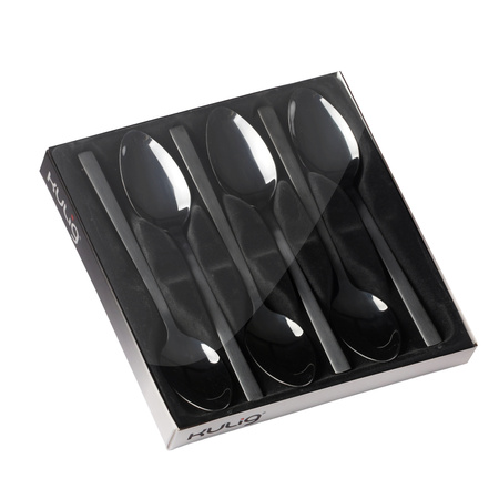Komplet 6 łyżeczek do herbaty Piano black w pudełku 29590