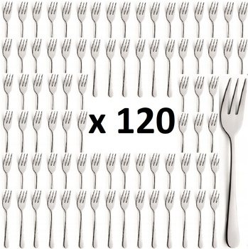 AMEFA sztućce Austin zestaw 120 widelczyki do ciasta tortu deserów komplet dla 120 OSÓB bez wzoru gastronomiczne do restauracji kawiarni stal 18/0