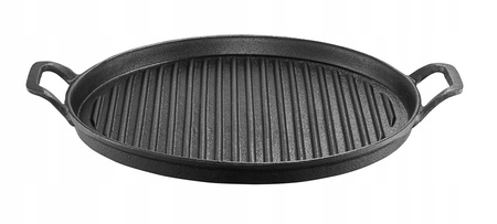 Ambition patelnia żeliwna Iron 30 cm żeliwna grillowa na indukcję gaz do piekarnika z 2 uchwytami