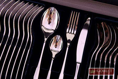 Sztućce Gerpol Venus zestaw 68 sztućców w walizce dla 12 OSÓB komplet 48 obiadowe 12 widelczyki do ciasta dodatki 18/10