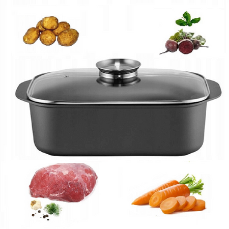 Ambition brytfanna Magnat 7,5 l z powłoką nieprzywierającą na indukcję gaz do piekarnika z aromatyzerem 40 cm