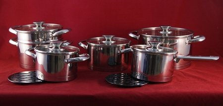 Ambition 13 garnki Urban stalowe nierdzewne tradycyjne na indukcję gaz komplet garnków ze stali nierdzewnej z wkładem na parę