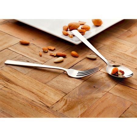 Sztućce Amefa Bliss zestaw 24 elementy komplet dla 6 osób nowoczesne obiadowe proste bez wzoru bez niklu w pudełku