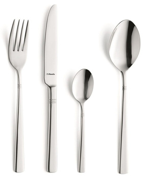 Sztućce Amefa Dakota 4 sztućce zestaw dla 1 osoby obiadowe nowoczesne nierdzewne komplet bez niklu