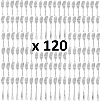 AMEFA sztućce Barcelona zestaw 120 widelczyki do ciasta tortu deserów komplet na 120 OSÓB gastronomiczne do restauracji kawiarni z wzorem fala