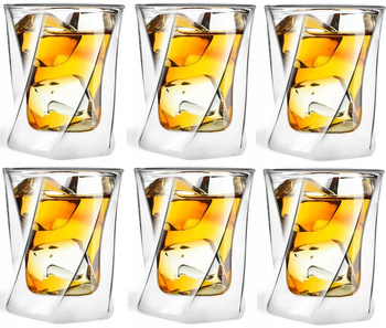 VIALLI CRISTALLO 6 szklanek termicznych do whisky, soków, drinków, napojów 300 ml