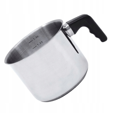 Ambition garnek stalowy do mleka nierdzewny z miarką do kakao budyniu sosu kaszki na indukcję gaz 14 cm 1,8 l