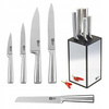 Amefa Richardson Sheffield 5 noże Visahe w bloku lustrzanym ze stali martenzytycznej ostre zestaw na stojaku