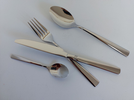 Sztućce Amefa Palmon zestaw 60 sztuk nierdzewne komplet dla 12 OSÓB nowoczesne eleganckie z 12 widelczyki ciasta tortu 