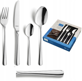 Sztućce Amefa Astoria zestaw 24 sztuki komplet dla 6 osób obiadowe nierdzewne eleganckie  z wzorem bez niklu 18/0 w pudełku