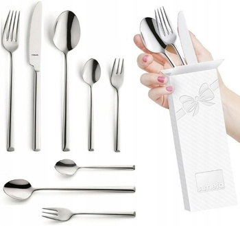 AMEFA 89 SZTUĆCE METROPOLE ZESTAW OBIADOWY LUX NA 12 OSÓB NOWOCZESNE PROSTE