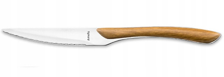 Amefa Sztućce Eclat Nature 48 elementów zestaw dla 12 osób obiadowe bez niklu efekt jasnego drewna