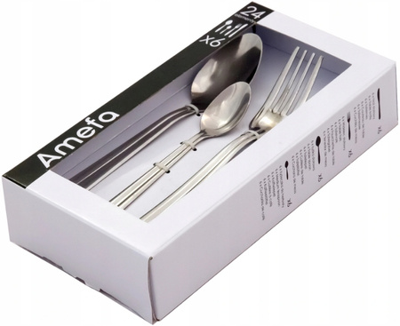 Amefa tanie sztućce Colibri zestaw 24 sztuki komplet dla 6 osób nierdzewnedo baru gastronomii bez niklu 18/0