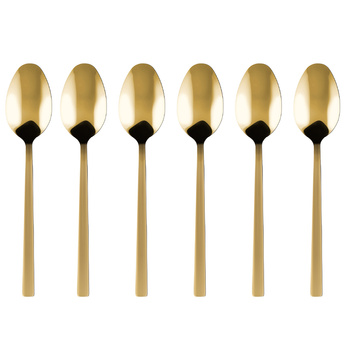 Komplet 6 łyżeczek do herbaty Piano gold w pudełku 29507