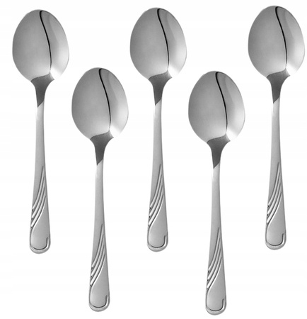 Ambition sztućce Napoli fala zestaw 6 łyżeczki do herbaty ciasta deserów z wzorem komplet dla 6 osób 