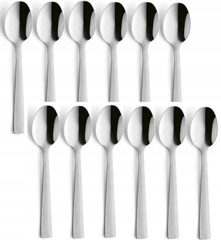 Amefa sztućce Padova 12 łyżeczki zestaw do herbaty ciasta deserów kawy komplet dla 12 osób bez niklu 18/0