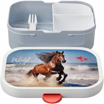 MEPAL Campus lunchbox, śniadaniówka z koniem DZIKI KOŃ pojemnik na kanapki owoce warzywa dla dzieci 750 ml bez BPA Wild Horse
