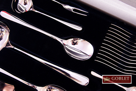 Sztućce Gerpol Venus zestaw 68 sztućców w walizce dla 12 OSÓB komplet 48 obiadowe 12 widelczyki do ciasta dodatki 18/10