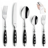 Amefa sztućce Country Vintage zestaw 30 sztuk dla 6 osób obiadowe czarne retro z widelczykami do ciasta  bez niklu 18/0