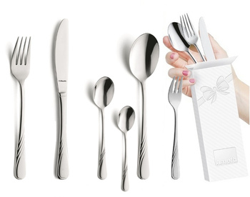 Amefa 36 sztućce obiadowe zestaw 1244 Helma fala komplet na 6 osób