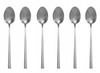 Sztućce Ambition Como zestaw 6 sztuk srebrne łyżeczki do herbaty ciasta deserów dla 6 osób nowoczesne proste bez wzoru