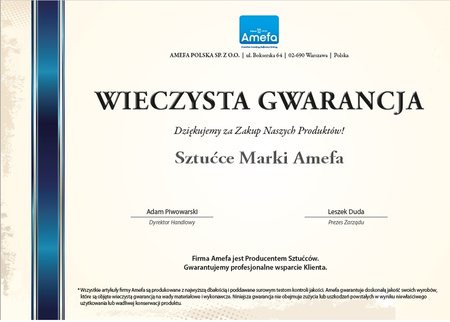 Sztućce Amefa Helma zestaw 24 elementy dla 6 osób nierdzewne klasyczne z wzorem fali w pudełku prezentowy stal 18/10