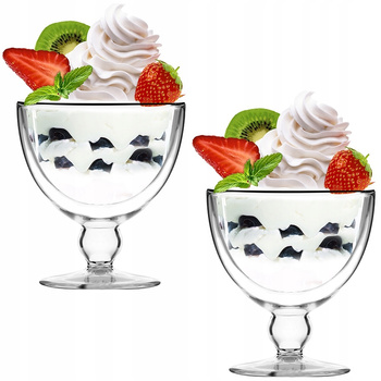 Vialli Design pucharki do lodów deserów galaretki termiczne z podwójnymi ściankami Amo 250 ml
