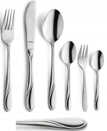 Amefa sztućce Whisper zestaw 300 tanie komplet dla 50 OSÓB z widelczykami i łyżeczkami do kawy do gastronomii bez niklu 18/0