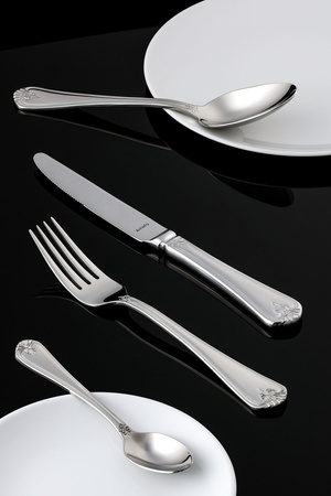 AMEFA DUKE 480 sztućce nierdzewne zestaw na 120 OSÓB retro z wzorem eleganckie komplet premium do restauracji stal 18/10